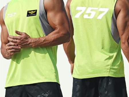 757 Flat Text Designed Sleveless Quick Dry Sports Tank Tops For Sale