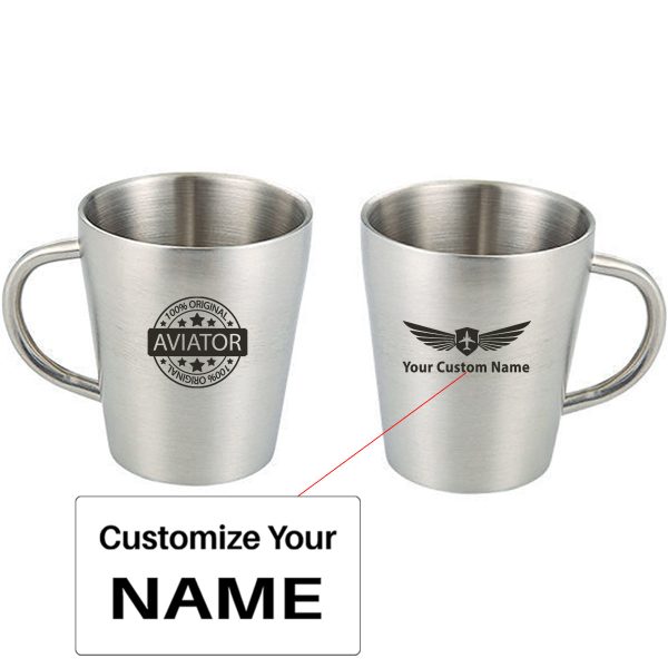 %100 Original Aviator Designed Stainless Steel Coffee Mugs Fashion