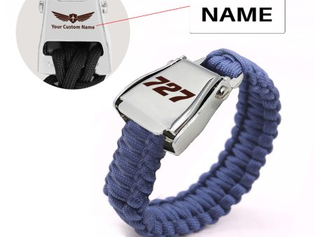 727 Flat Text Design Airplane Seat Belt Bracelet Sale