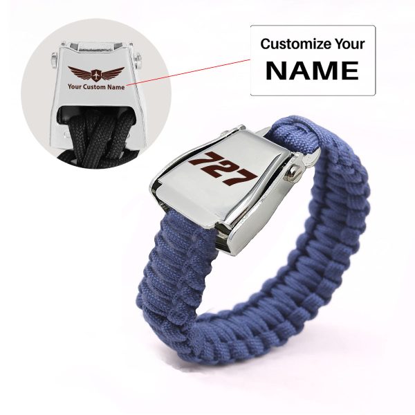 727 Flat Text Design Airplane Seat Belt Bracelet Sale