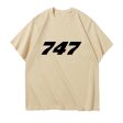 747 Flat Text Designed Relax Fit T-Shirts Sale