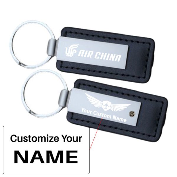 Air China Airlines Designed PU Leather Key Chains For Cheap