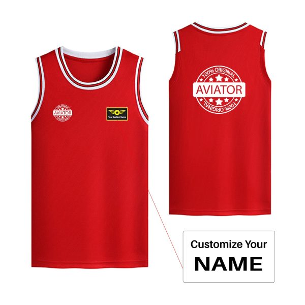 %100 Original Aviator Designed Basketball Style Sports Tank Tops on Sale