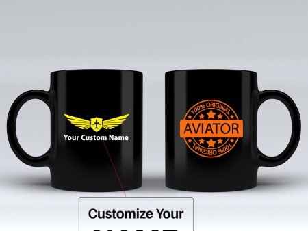 %100 Original Aviator Designed Black Mugs Discount