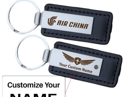 Air China Airlines Designed PU Leather Key Chains For Cheap