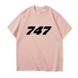 747 Flat Text Designed Relax Fit T-Shirts Sale