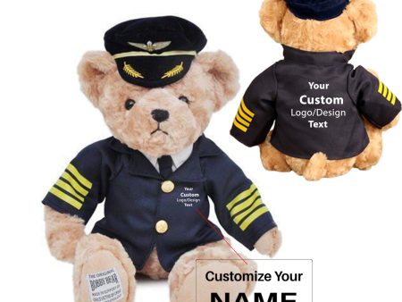 Your Custom Logo(s)  Captain Pilot & Cabin Crew Teddy Bear & Dolls on Sale