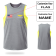 Your Custom Name & Flag (Badge 4) Designed Sleveless Quick Dry Sports Tank Tops Online