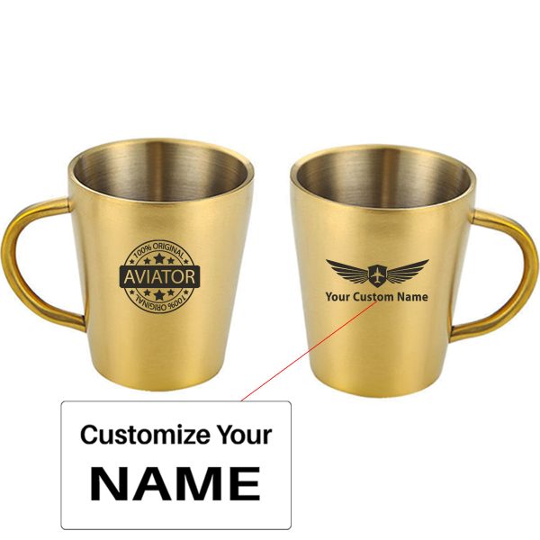 %100 Original Aviator Designed Stainless Steel Coffee Mugs Fashion