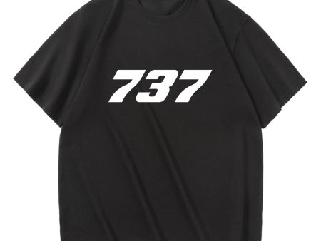 737 Flat Text Designed Relax Fit T-Shirts Sale