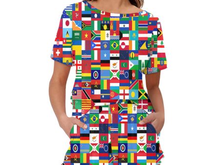 World Flags Designed Designed Women Summer Home Suits Online Hot Sale