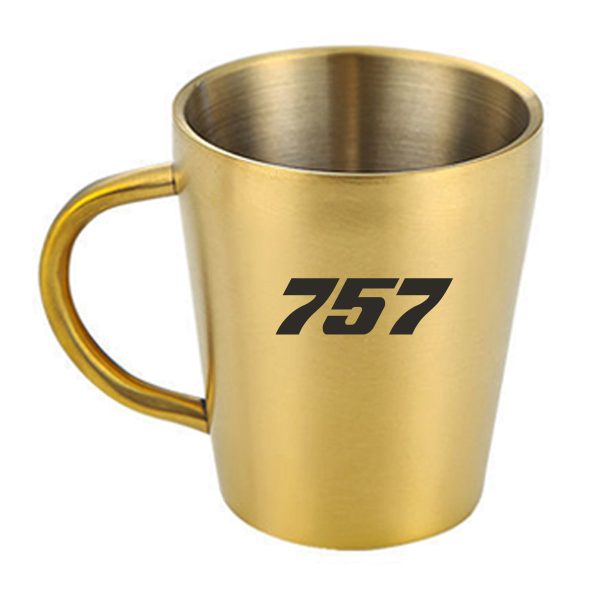 757 Flat Text Designed Stainless Steel Coffee Mugs Hot on Sale