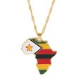 Zimbabwe Map Flag Necklace Online