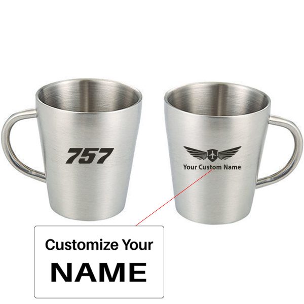 757 Flat Text Designed Stainless Steel Coffee Mugs Hot on Sale