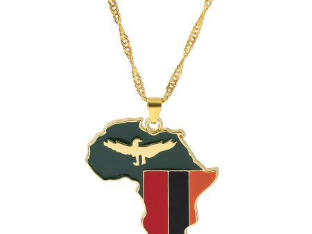 Zambia Map Flag Necklace Supply