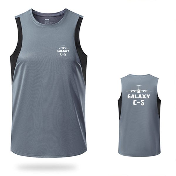 Galaxy C-5 & Plane Designed Sleveless Quick Dry Sports Tank Tops Sale