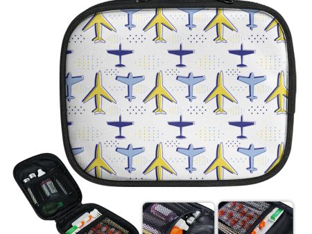 Very Colourful Airplanes 2 Designed Travel & Medical Storage Bags For Sale