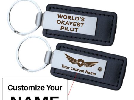 World s Okayest Pilot Designed PU Leather Key Chains For Sale