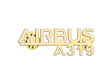 Airbus A319 & Text Designed Hollow Pins Online Hot Sale