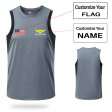 Your Custom Name & Flag (Badge 4) Designed Sleveless Quick Dry Sports Tank Tops Online