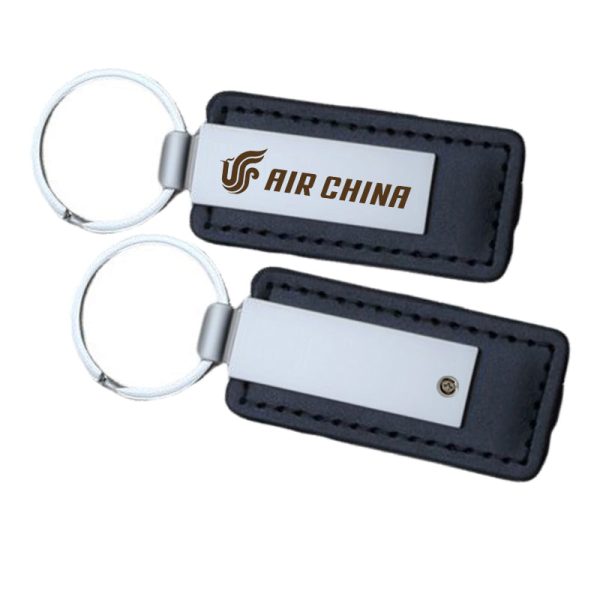 Air China Airlines Designed PU Leather Key Chains For Cheap