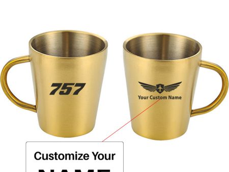 757 Flat Text Designed Stainless Steel Coffee Mugs Hot on Sale