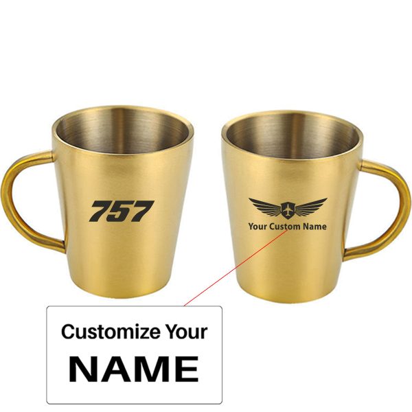 757 Flat Text Designed Stainless Steel Coffee Mugs Hot on Sale