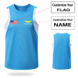 Your Custom Name & Flag (Badge 4) Designed Sleveless Quick Dry Sports Tank Tops Online