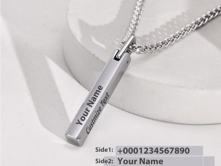 Your Custom Design & Image & Logo & Text Design  One word smooth necklace Online Sale