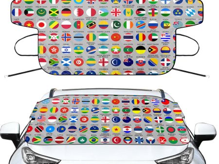 220 World s Flags Designed Car Windshield Snow Covers Cheap