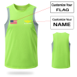 Your Custom Name & Flag (Badge 4) Designed Sleveless Quick Dry Sports Tank Tops Online