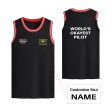 World s Okayest Pilot Designed Basketball Style Sports Tank Tops Supply